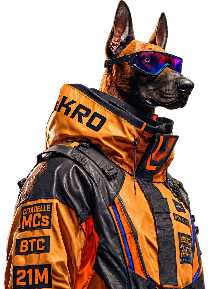 Akro, malinois en veste orange